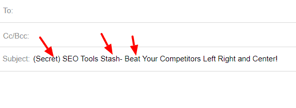 Power word in email subject line- good example