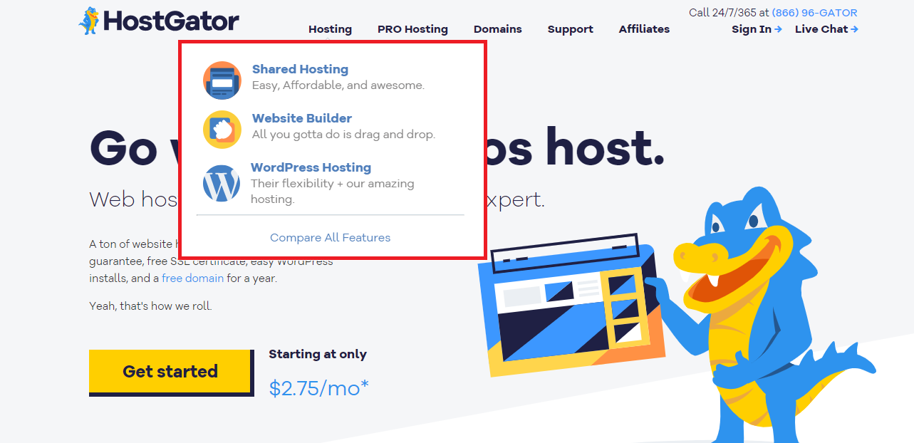 HostGator hosting services