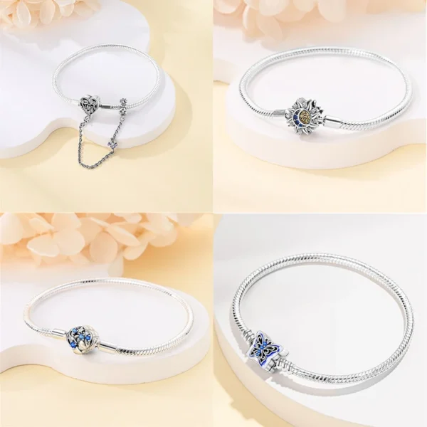Real 925 Sterling Silver 17-20CM Butterfly Pet Ocean Starry Sky Original Bracelet Fit For Wedding Fine Jewelry DIY Making - Image 4