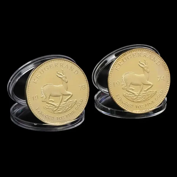 1PC 1974/1978/2021 South African Gold Krugerrand Coin 4cm Gold Coin Replica Cosplay Prop - Image 4
