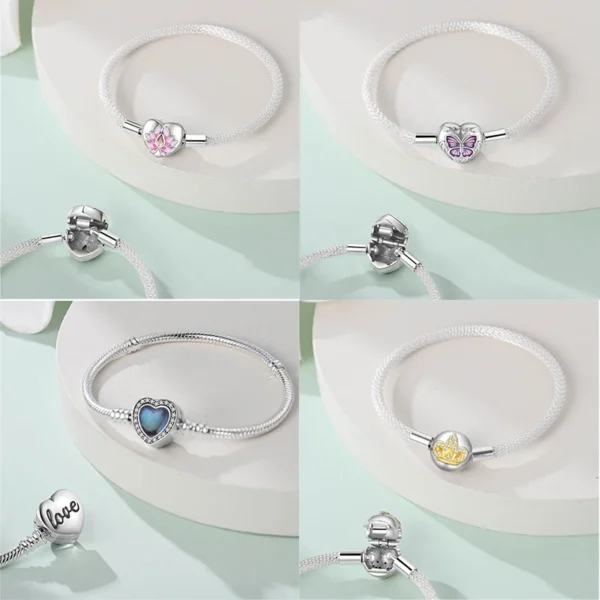 Real 925 Sterling Silver 17-20CM Butterfly Pet Ocean Starry Sky Original Bracelet Fit For Wedding Fine Jewelry DIY Making - Image 2
