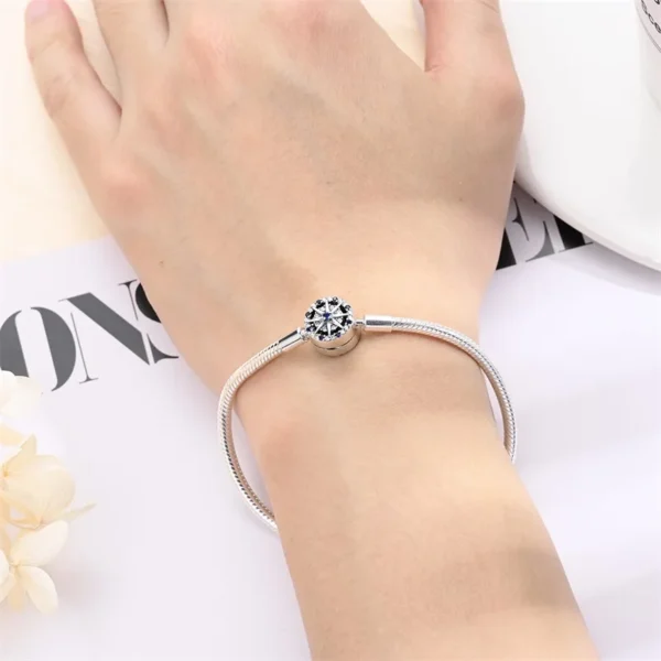 New Silver 925 Original 17-20CM Blue Butterfly Octagonal Star Devil's Eye Bracelets For Women Fit DIY Charms Birthday Jewelry - Image 3