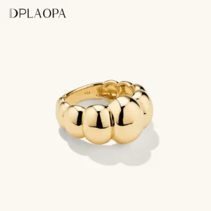 DPLAOPA 925 Sterling Silver Gold Irregular Big Ring Women Luxury Fine Fashion Women Vintage Wedding Jewelry Gift