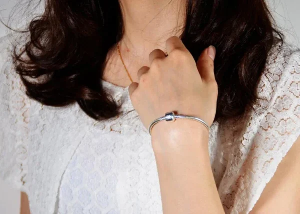 Luxury Handmade Original Fine Jewelry 925 Sterling Silver Charm Bracelet Soft Smooth Snake Bone Bracelets for Women - Image 5