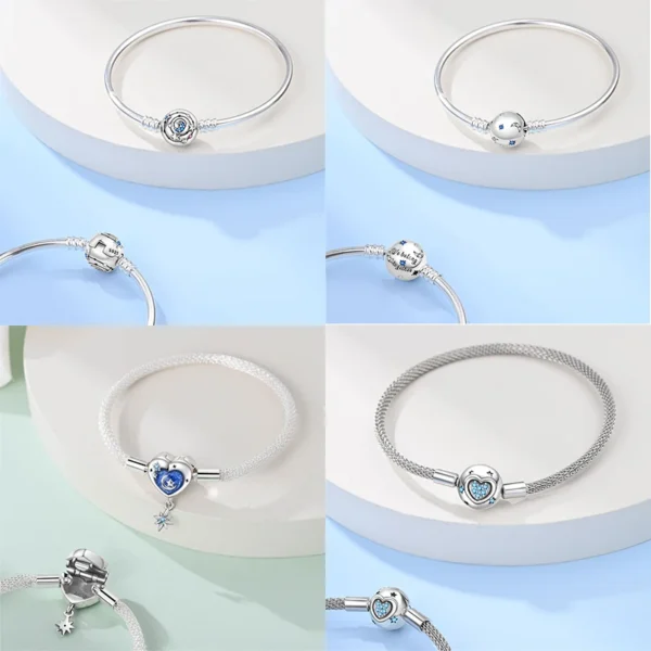 Real 925 Sterling Silver 17-20CM Butterfly Pet Ocean Starry Sky Original Bracelet Fit For Wedding Fine Jewelry DIY Making - Image 3