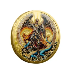 The Archangel Michael Gold Plated Collectible Coin Archangel Guardian Angel Commemorative Coins