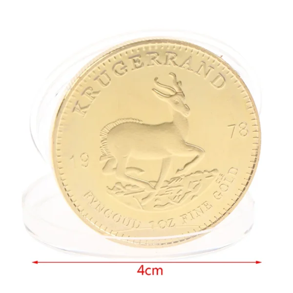 1PC 1974/1978/2021 South African Gold Krugerrand Coin 4cm Gold Coin Replica Cosplay Prop - Image 3