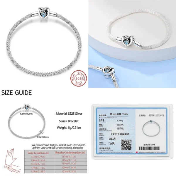 Real 925 Sterling Silver 17-20CM Butterfly Pet Ocean Starry Sky Original Bracelet Fit For Wedding Fine Jewelry DIY Making - Image 6