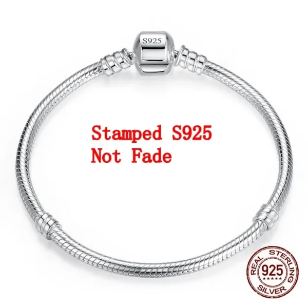 Luxury Handmade Original Fine Jewelry 925 Sterling Silver Charm Bracelet Soft Smooth Snake Bone Bracelets for Women - Image 2