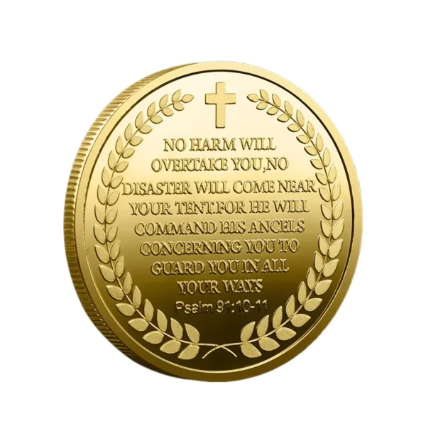The Archangel Michael Gold Plated Collectible Coin Archangel Guardian Angel Commemorative Coins - Image 2