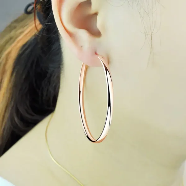 Somilia - New Platinum Plated 925 Sterling Silver Women's Hoop Earrings 3.0mm Fashion Earring Jewelry For Women Gift With Box - Image 3