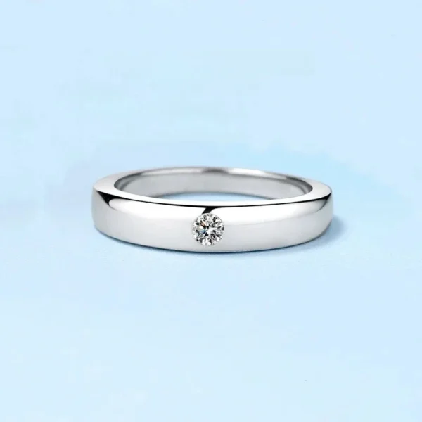 New Luxury PT950 Platinum Fine Jewelry Resizable 0.1CT Moissanite Be Engaged Unisex Rings VVS1 D Color Diamond Lovers Universal - Image 2