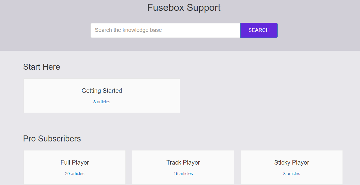 Fusebox knowledge center and support