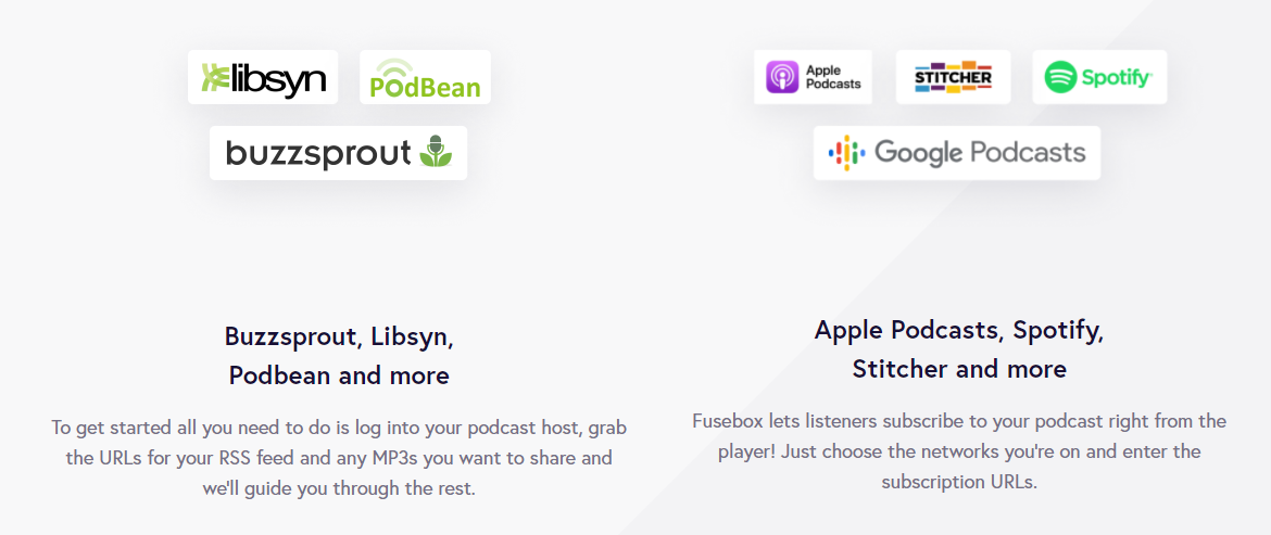 Smart Podcast Player available integrations