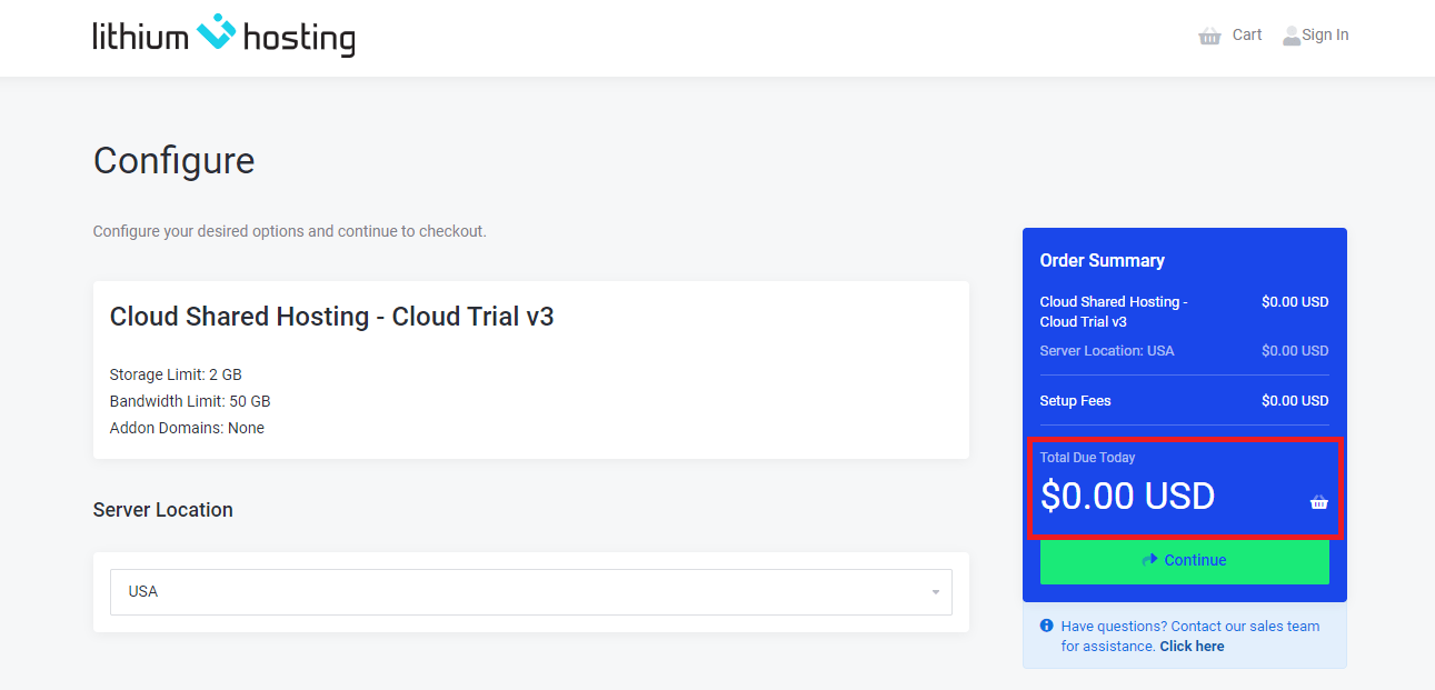 Lithium Hosting cloud shared hosting free trial