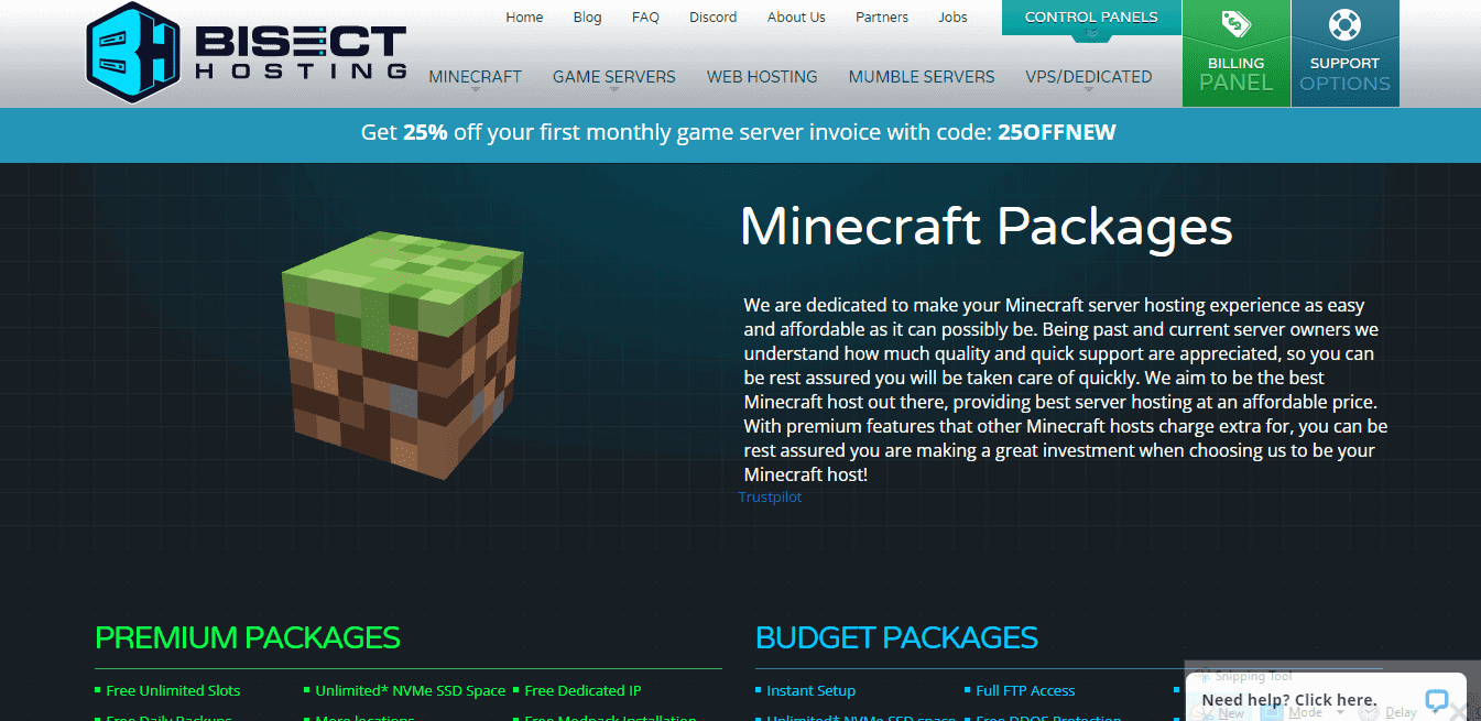  Bisect Hosting Minecraft server hosting