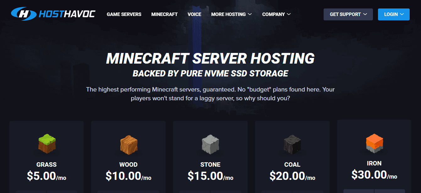 Host Havoc Minecraft Server hosting