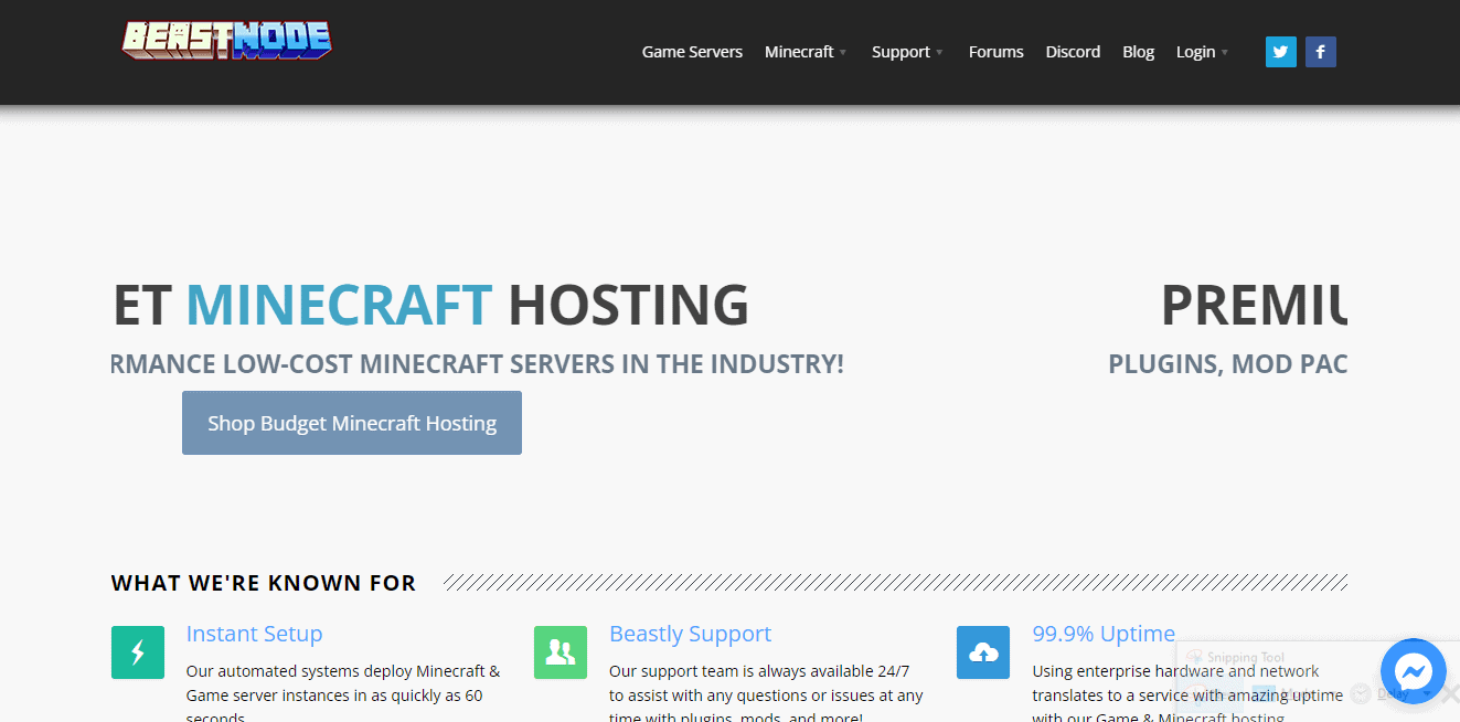 BeastNode Minecraft server hosting