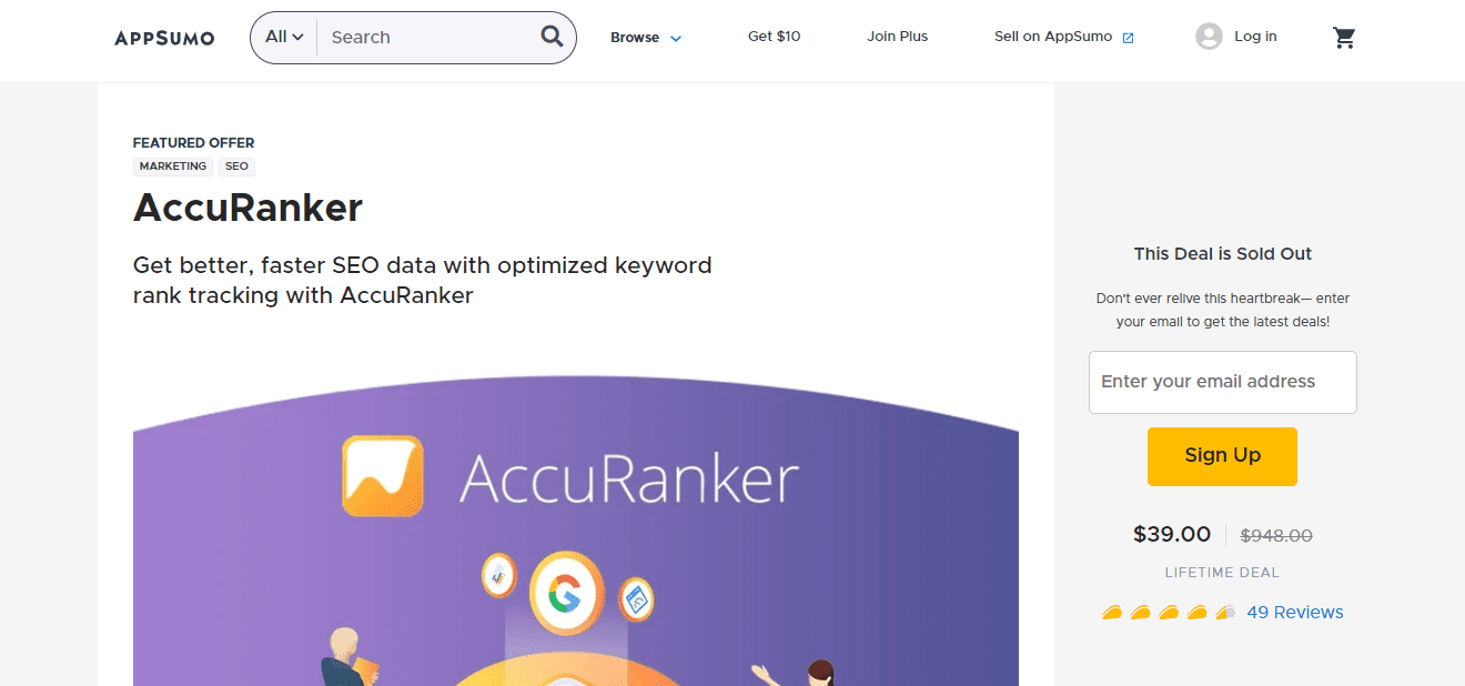 AccuRanker AppSumo lifetime deal