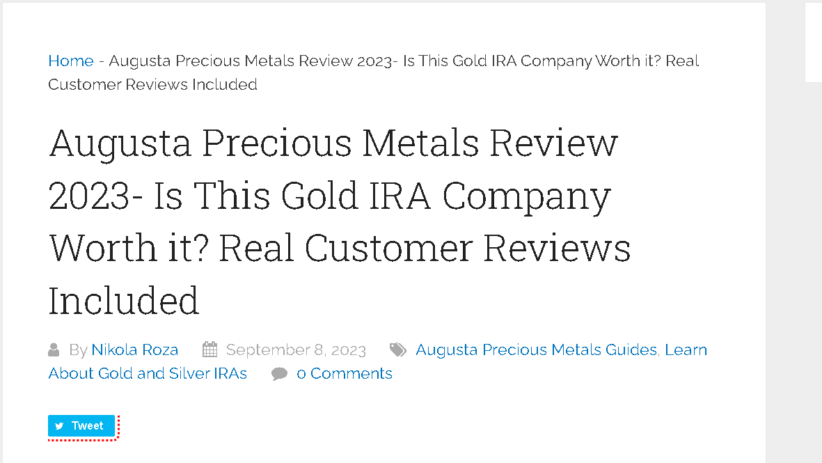 Augusta Precious Metals review by Nikola Roza