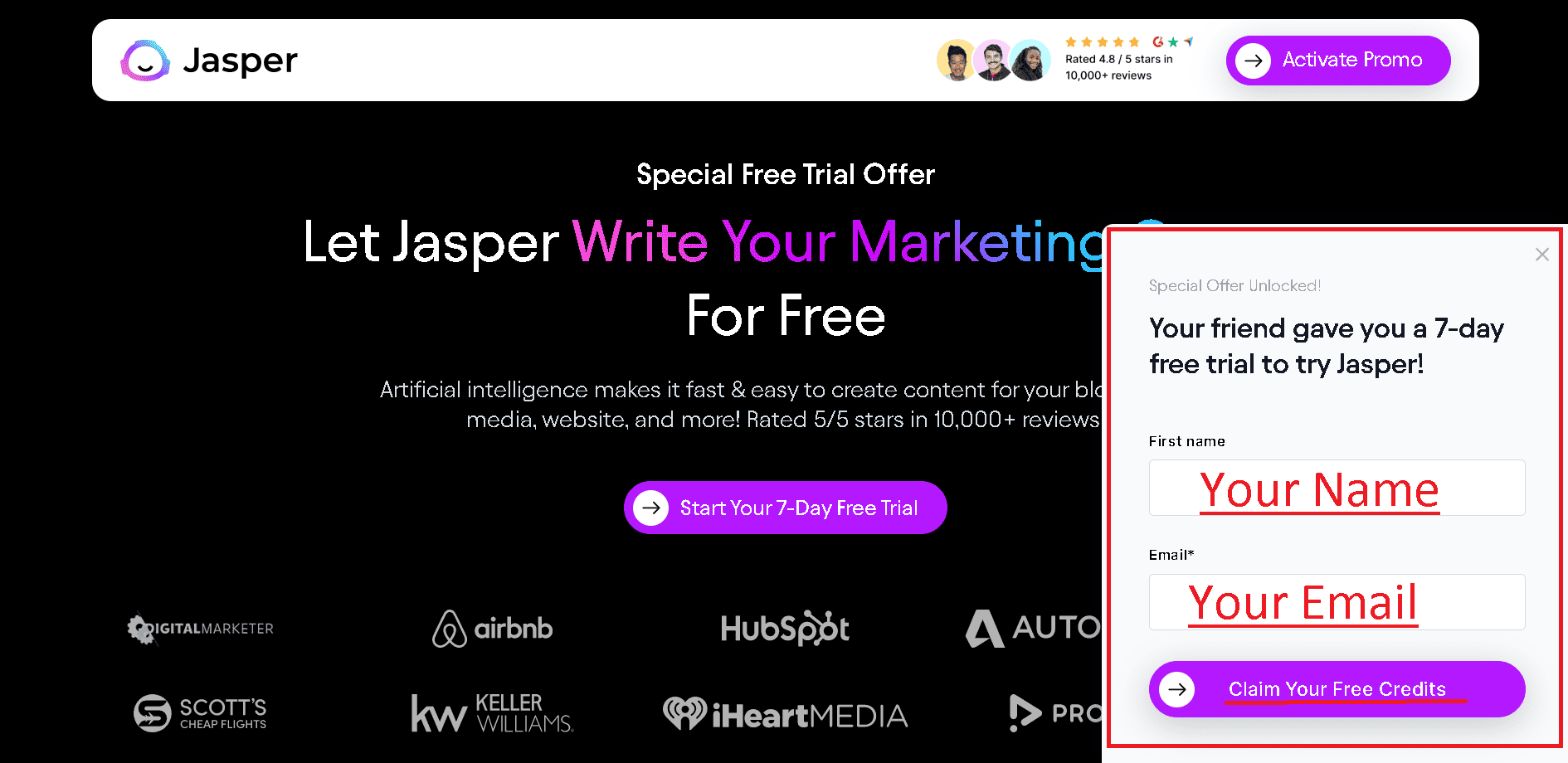 Jasper AI free trial