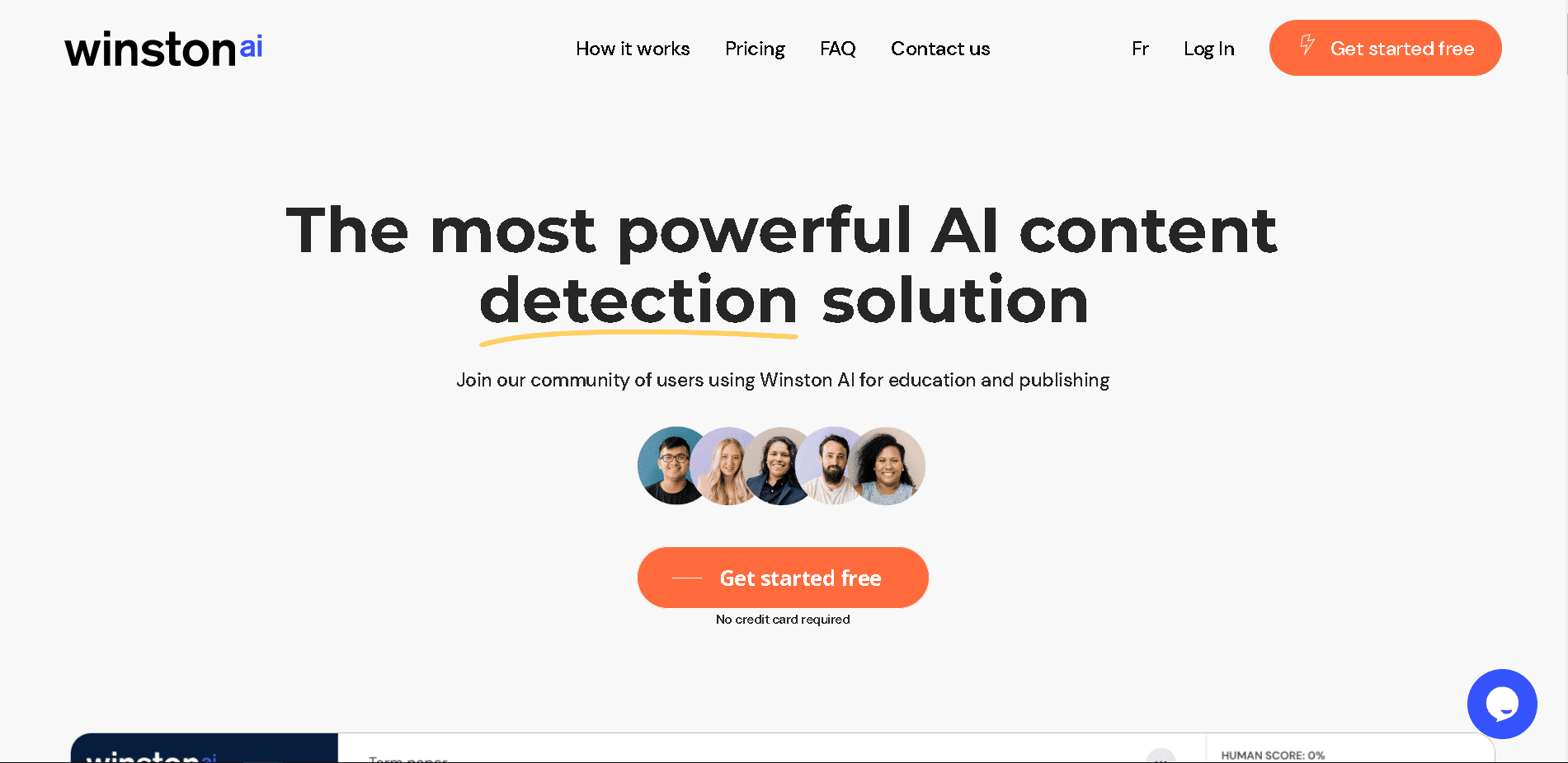 Winston AI premium AI content detection tool and software