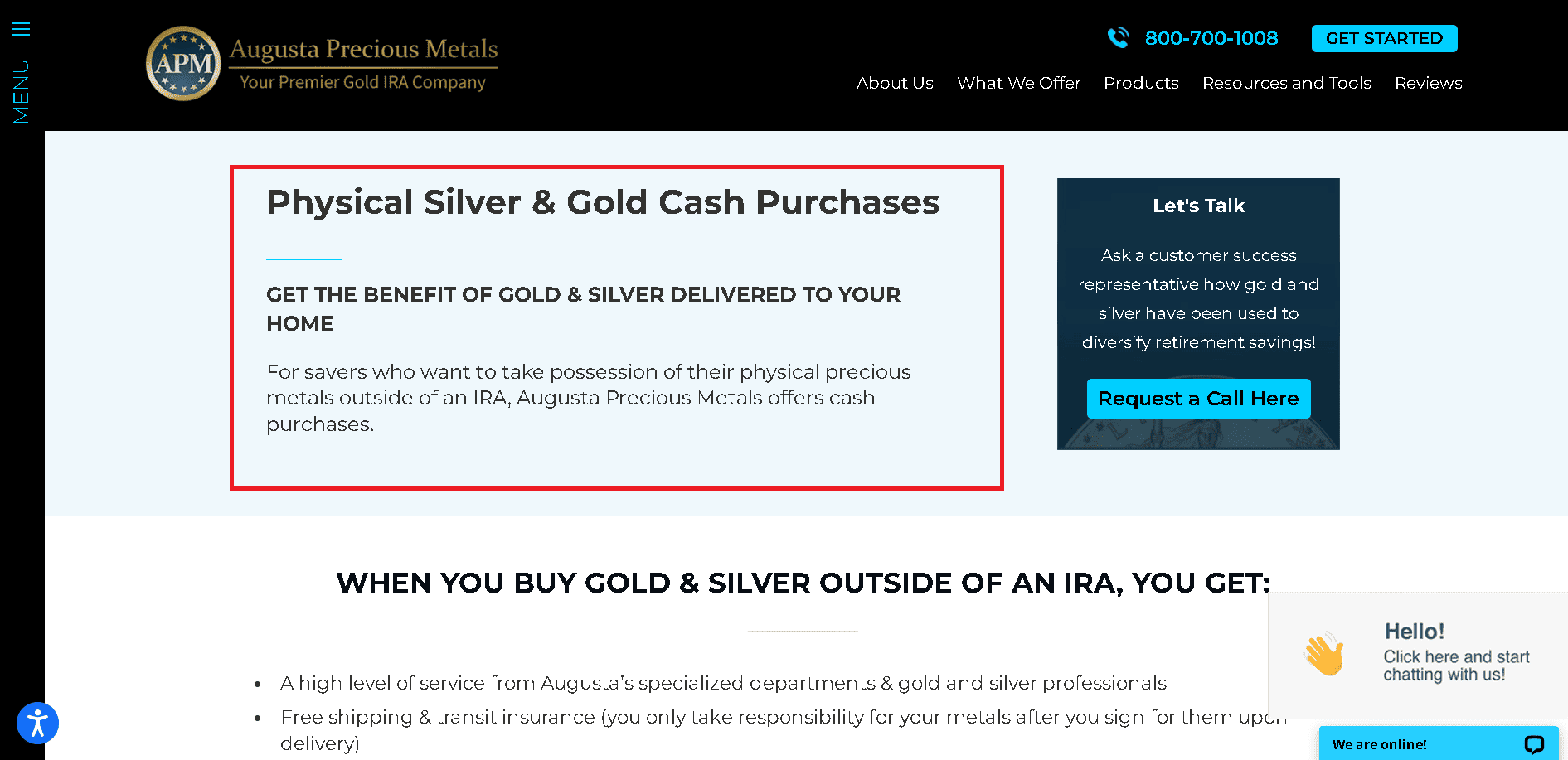Augusta Precious Metals buy gold and silver for cash