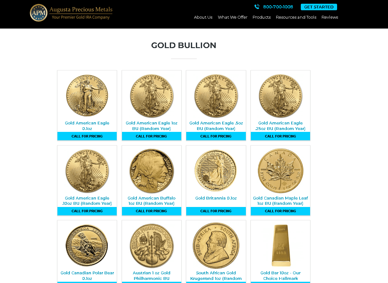 Augusta Precious Metals common gold bullion