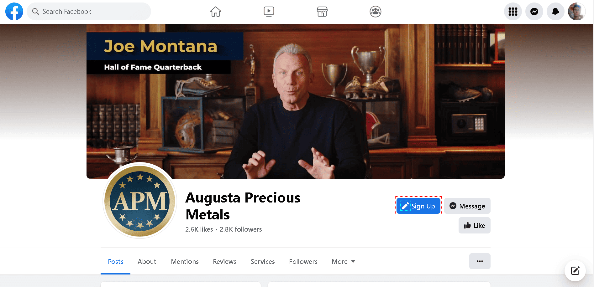 Augusta Precious Metals official Facebook account