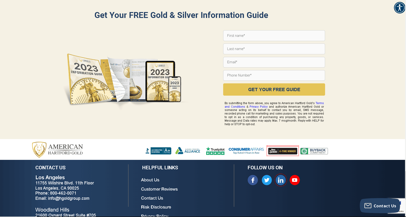 American Hartford Gold focuses on educating their customers about the pros and cons of investing in gold and silver