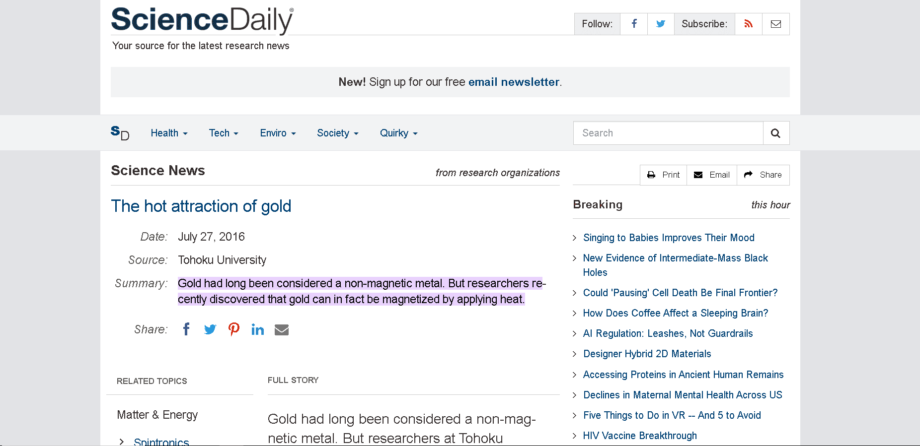 Heat magnetizes gold
