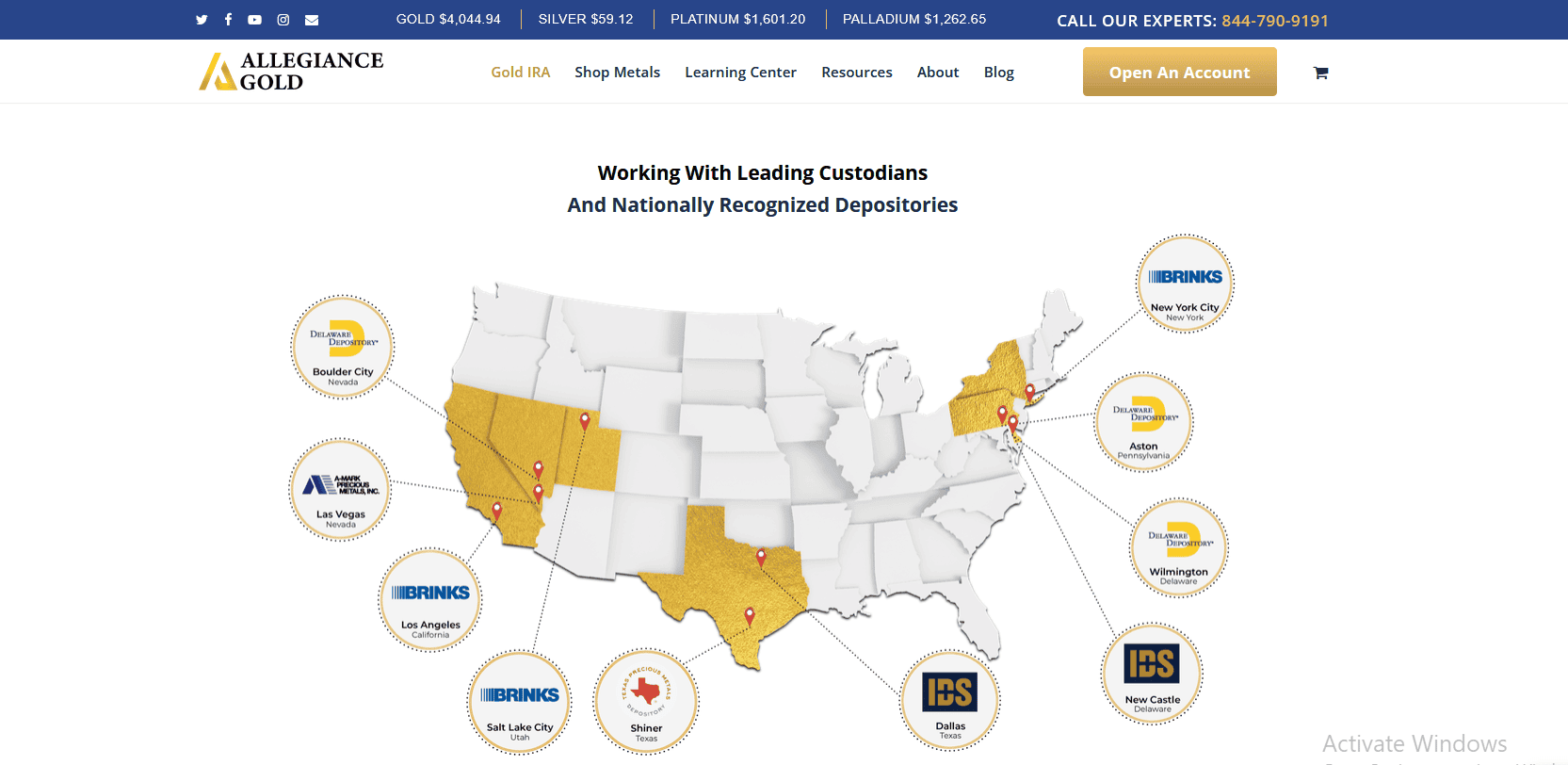 Allegiance Gold works with reputable custodial and depository services.