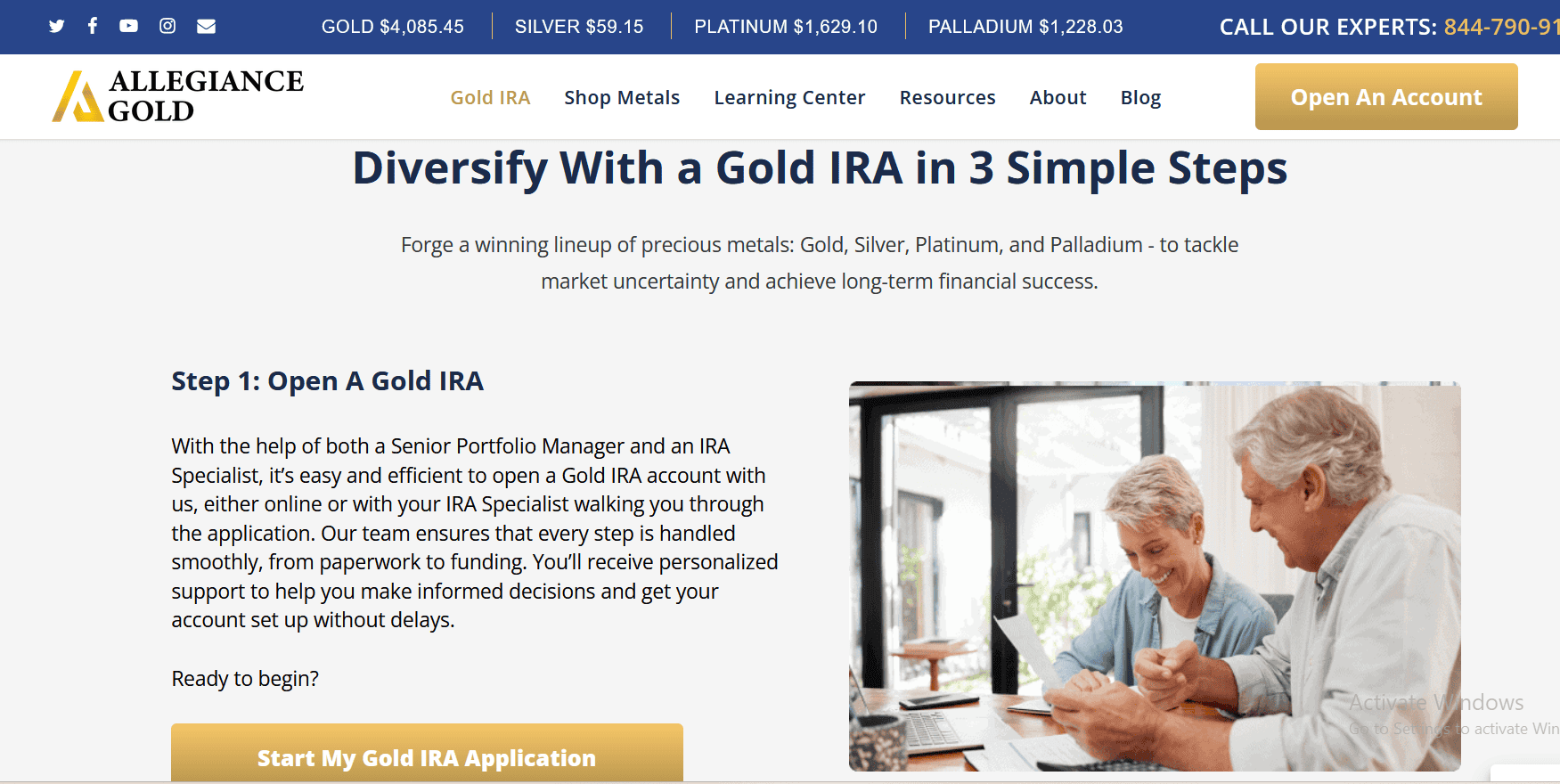 Allegiance Gold's IRA opening process explained.