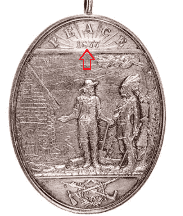 United States oval Indian Peace medal series has a supraexergue.