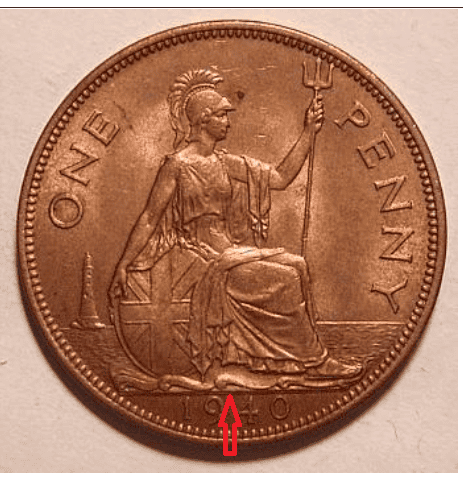 Double exergue on a coin example