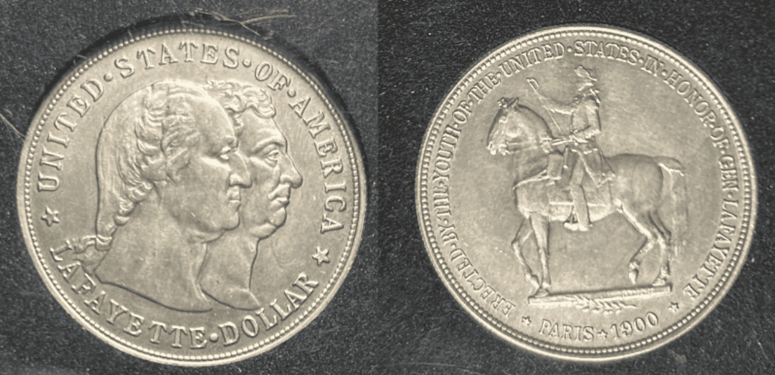 Lafayette dollar obverse and reverse