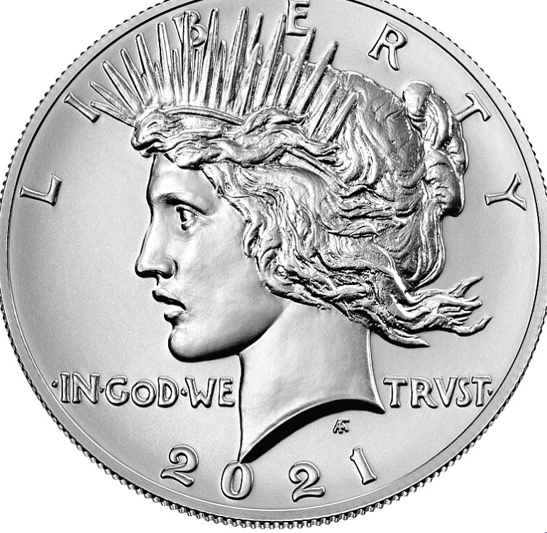 Peace dollar is an example of a low relief coin