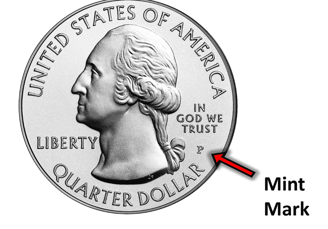 An example of a mink mark on a US coin