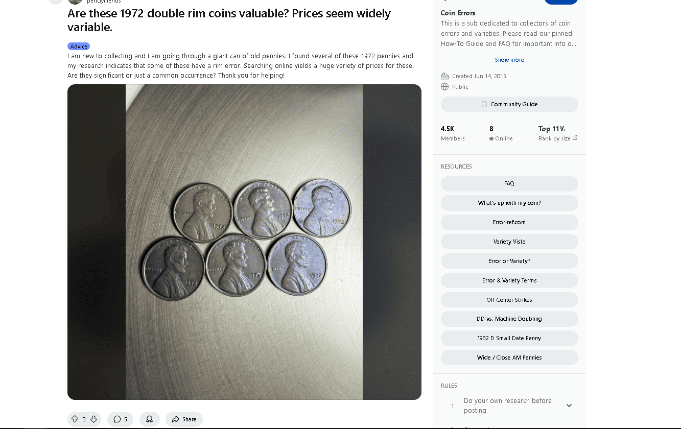 Double rim error coins example I found on Reddit