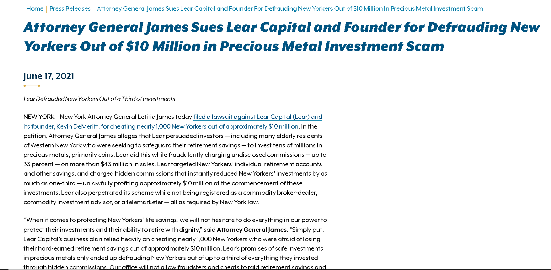 Learn Capital lawsuit example 1