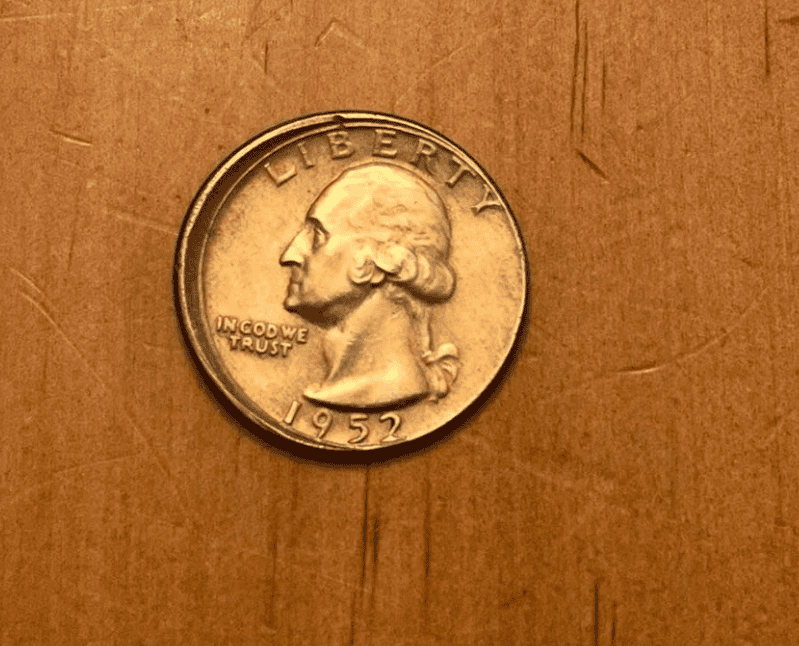Partial collar coin rim error example and image 