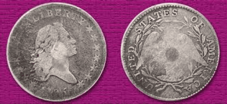 An example of a plugged coin