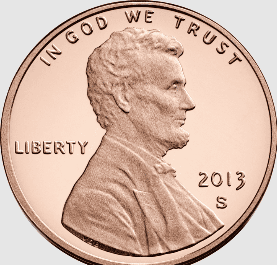 The lowest coin denomination in the U.S. currency system is the penny, valued at one cent.