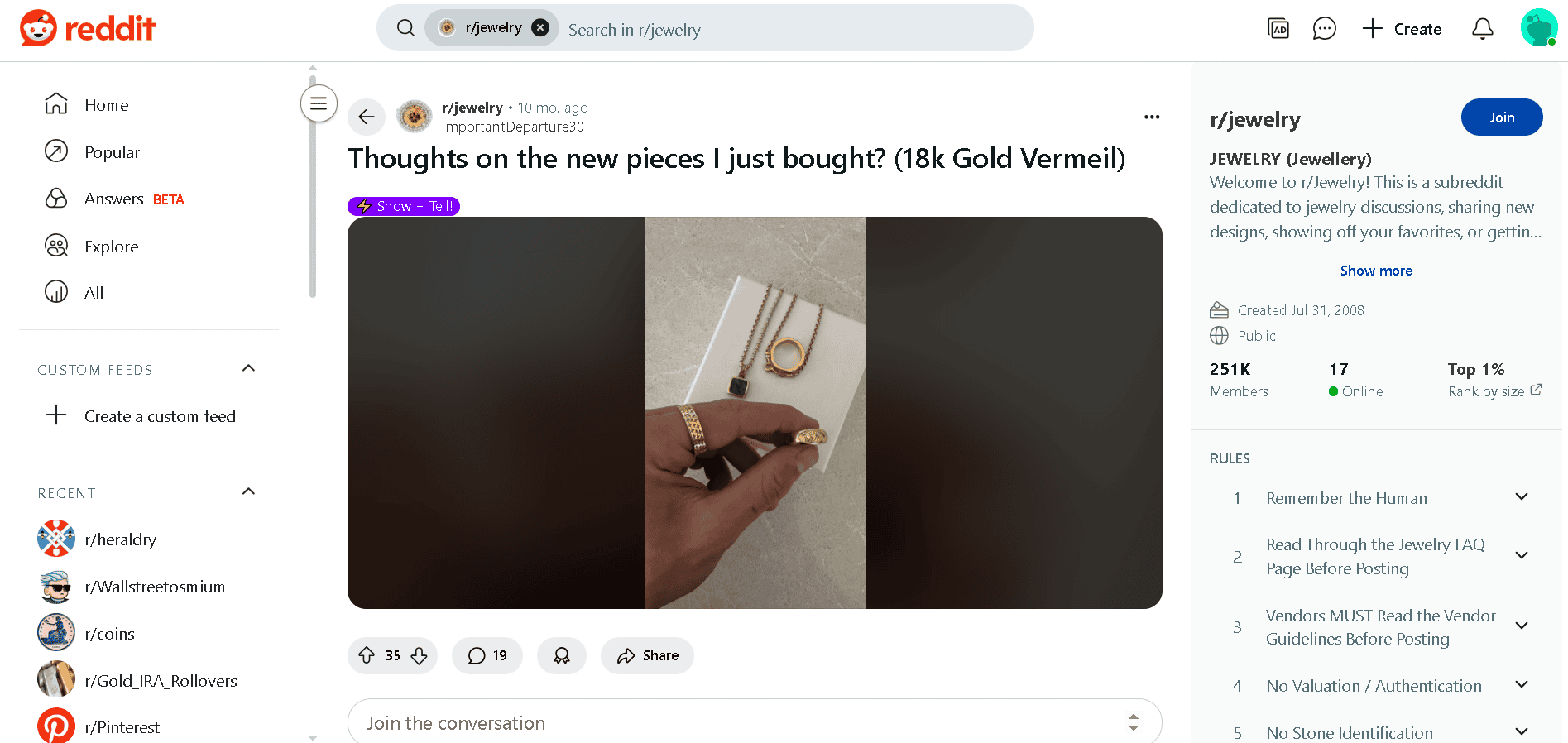 18K gold jewelry example