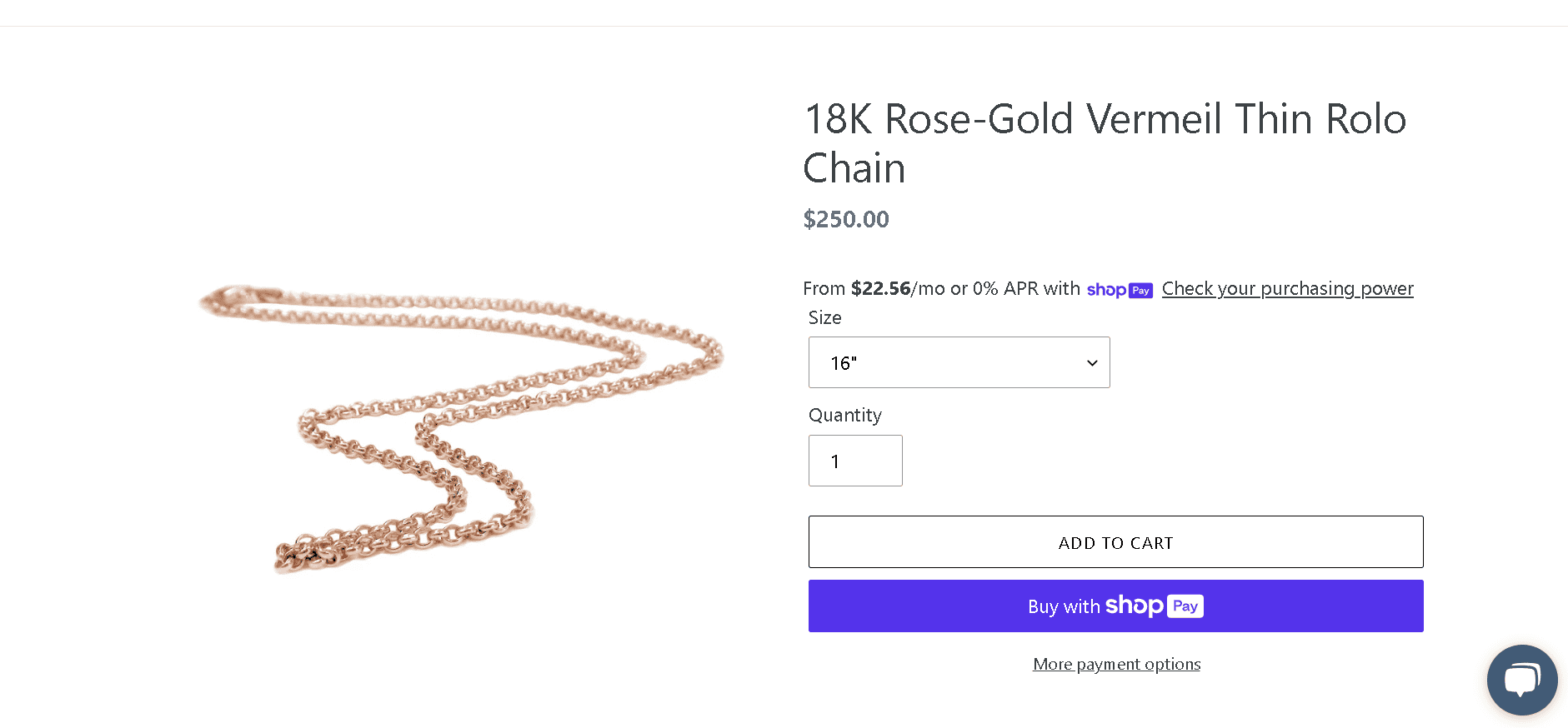 18k rose gold vermeil