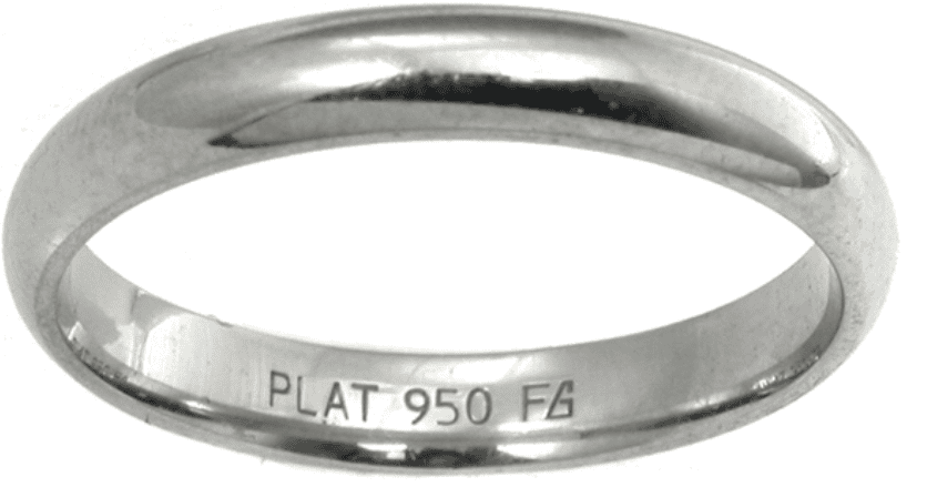 Ring made from platinum 950 with a hallmark