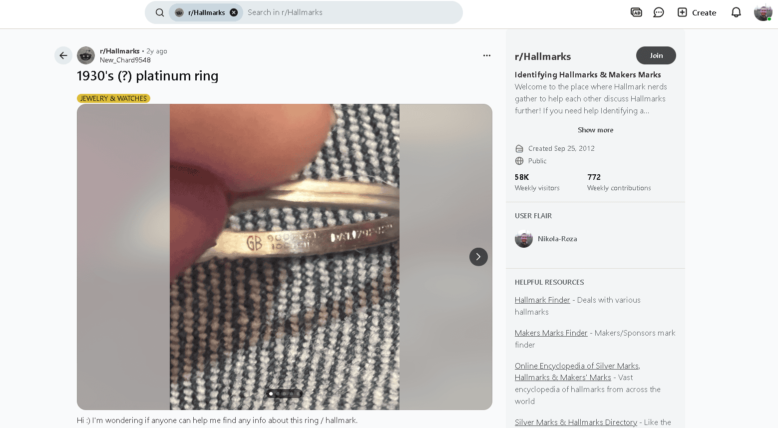 Platinum hallmark image example 4