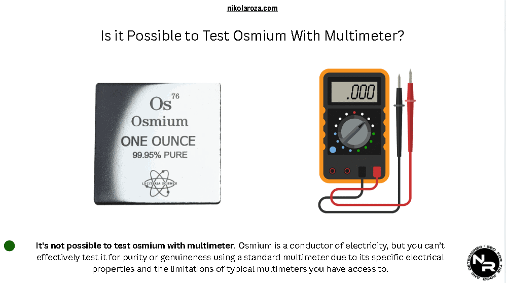 Is it Possible to Test Osmium with Multimeter?