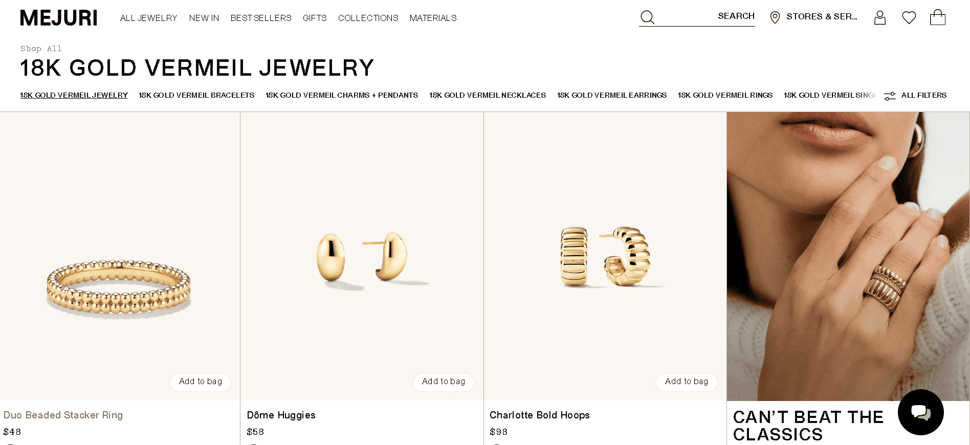 18k gold vermeil jewelry collection 18k gold vermeil jewelry collection