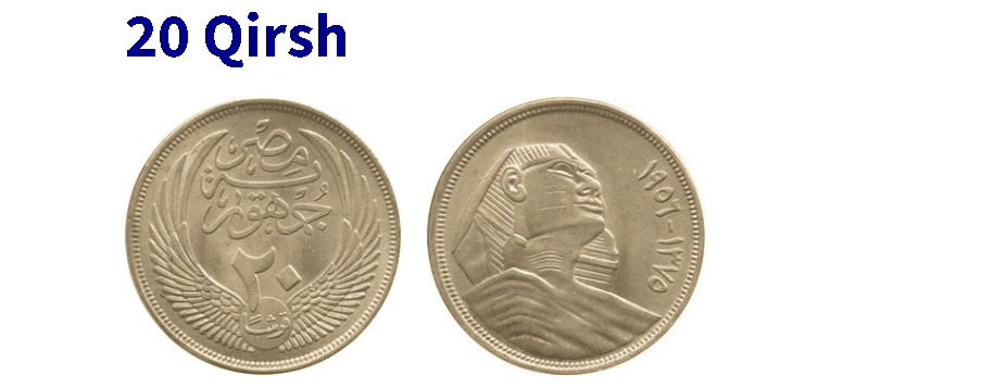 20 qirsh silver coin from Egypt was made with 0.720 silver 20 qirsh silver coin from Egypt was made with 0.720 silver